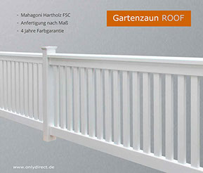 PREMIUM Gartenzaun FSC Hartholz - Mahagoni Holz oder nord. Lärche