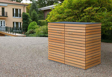 2 x 120 oder 240 Liter Mülltonnenbox CUBUS - modernes Design mit Anspruch