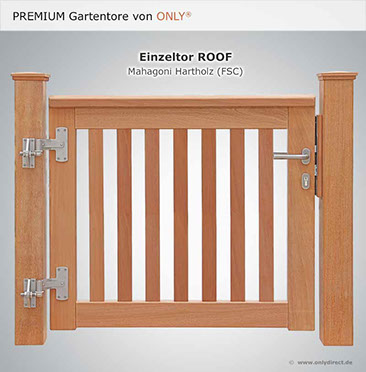 Sylter Gartentor Einzeltor ROOF - Qualitätsvorteil durch günsten Online-Vertrieb.