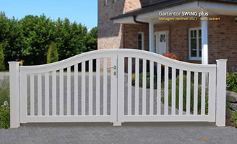 Weißes Gartentor im Sylter Friesenstil - Friesentor SWING plus