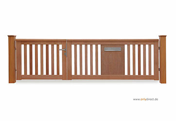 Gartentor ROOF - PREMIUM Holztore aus nordischer Lärche (FSC) oder astfreiem Mahagoni Hartholz (FSC).