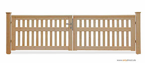 Holztore nach Maß - Gartentor CUBE open aus nordischer Lärche (FSC) - Zubhör komplett aus Edelstahl - inkl. V2A-Einsteckschloß