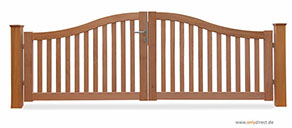 Holztor Gartentor Mahagoni Hartholz FSC Natur - Holzgartentor SWING - Anfertigung nach Maß