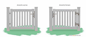 Holztor - Garten CUBE open - FSC Mahagoni Holz - Edelstahl-Zubehör