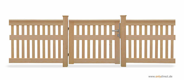 Holztor - Gartenpforte CUBE open - FSC Lärche - Edelstahl-Zubehör