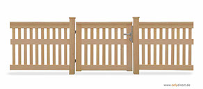 Holztor - Gartenpforte CUBE open - FSC Lärche - Edelstahl-Zubehör