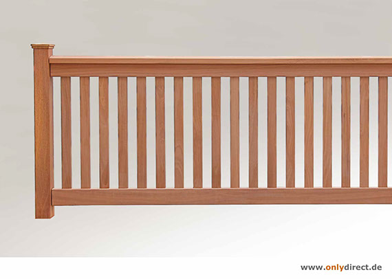 Gartenzaun massiv - Zaun Mahagoni Hartholz FSC - Natur