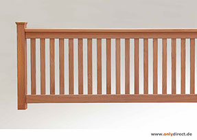 Gartenzaun massiv - Zaun Mahagoni Hartholz FSC - Natur