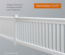 Gartenzaun massiv - Zaun Mahagoni Hartholz FSC - Natur