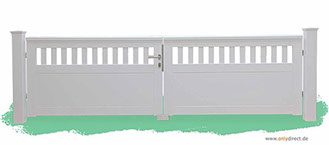 Holztor - Garten CUBE open - FSC Mahagoni Holz - Edelstahl-Zubehör