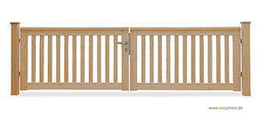 Holztor ROOF - Gartentor nordische Lärche (FSC) - Breite 300 cm - Höhe 90 cm - Komplettes Zubehör aus Edelstahl