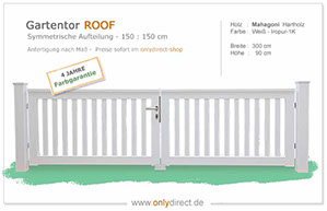 Gartentor ROOF - PREMIUM Holztore aus nordischer Lärche (FSC) oder astfreiem Mahagoni Hartholz (FSC).