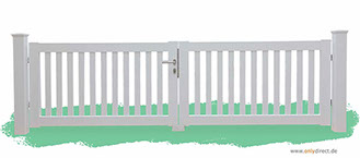 Holztor - Garten CUBE open - FSC Mahagoni Holz - Edelstahl-Zubehör