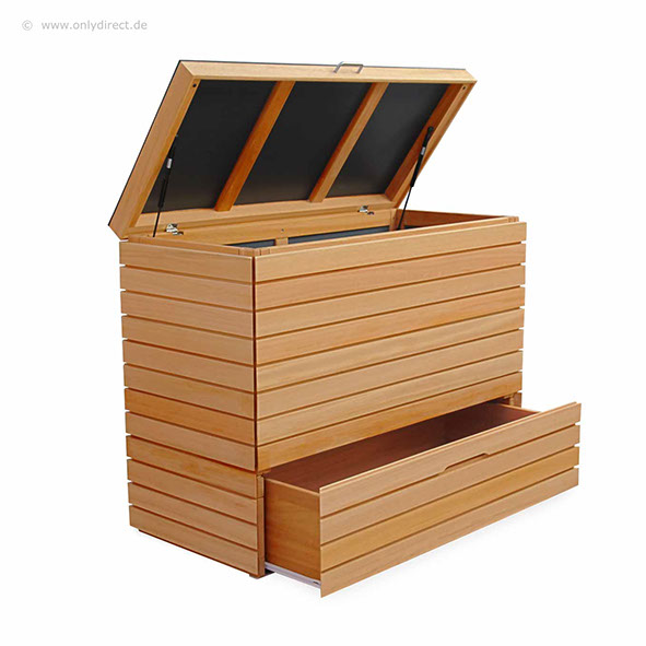 Kissenbox YORK - FSC Eukalyptus Hartholz - Größe S - Hartholz Natur geölt