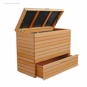 Kissenbox YORK - FSC Eukalyptus Hartholz - Größe S - Hartholz Natur geölt