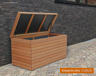 Kissenbox YORK - FSC Eukalyptus Hartholz - Größe S - Hartholz Natur geölt