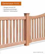 Weißer Gartenzaun - Friesenzaun Mahagoni Hartholz FSC mit Satteldach