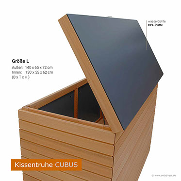 Kissenbox YORK - FSC Eukalyptus Hartholz - Größe S - Hartholz Natur geölt