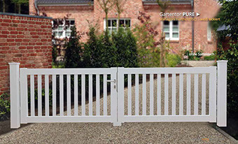 Weißes Holztor - Gartentor PURE - OnlyDirect